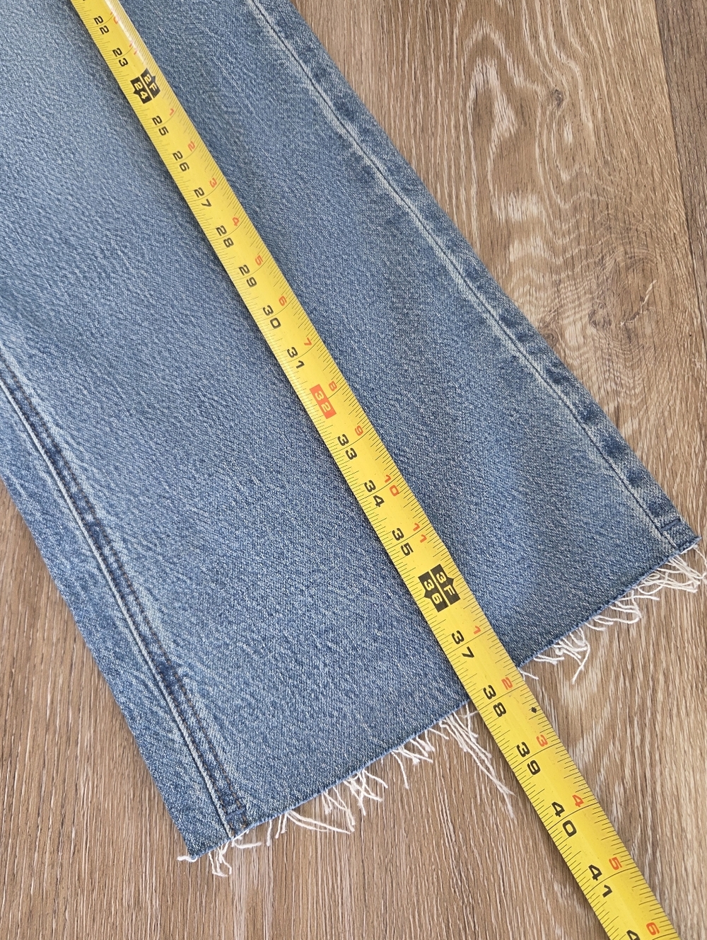PacSun Nora Wide Leg Flare Blue Denim Jeans NWT High Rise High Waist Cropped - Picture 7 of 15